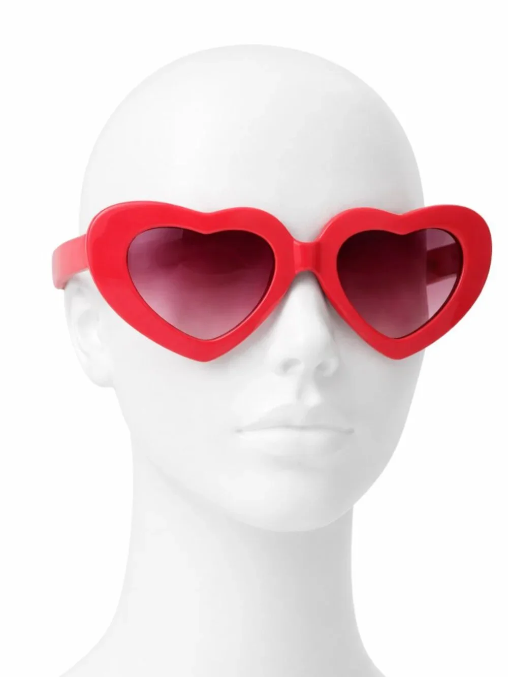 red heart shaped sunglasses women chunky frame love themed casual statement cute
